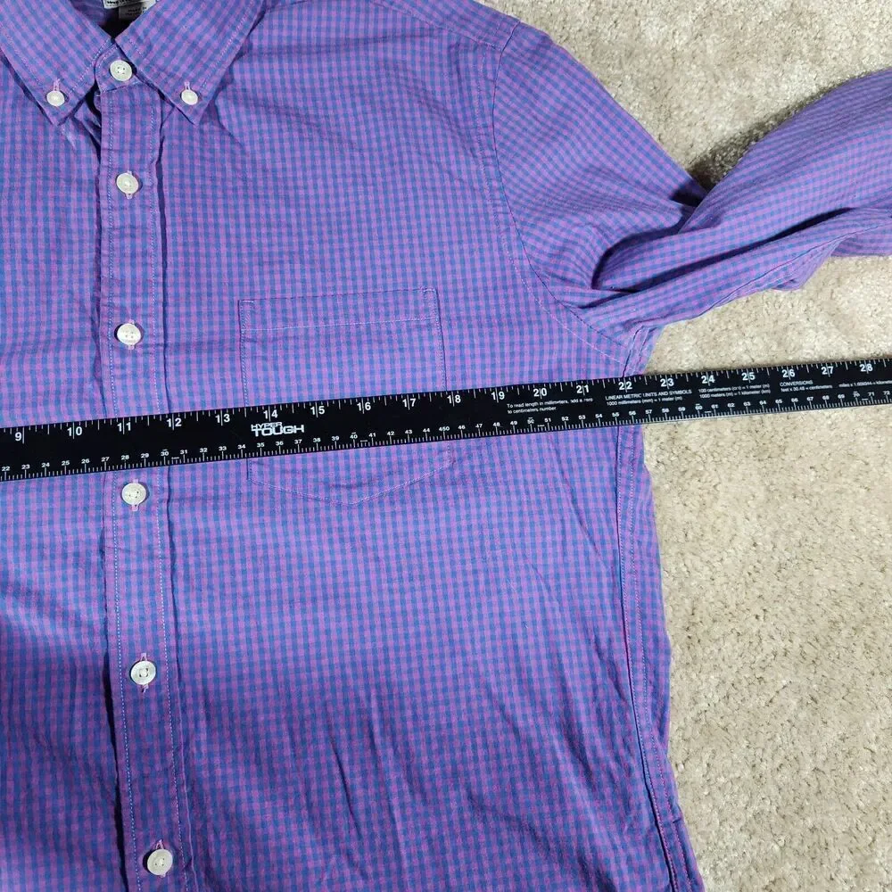 J. Crew Shirt Men's Sz L Pink Blue Long Sleeve Preppy Button-Up Slim Fit